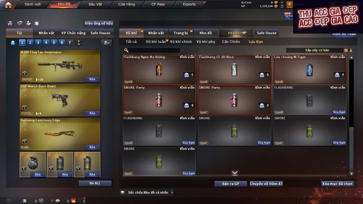 shop acc cf uy tin gia re